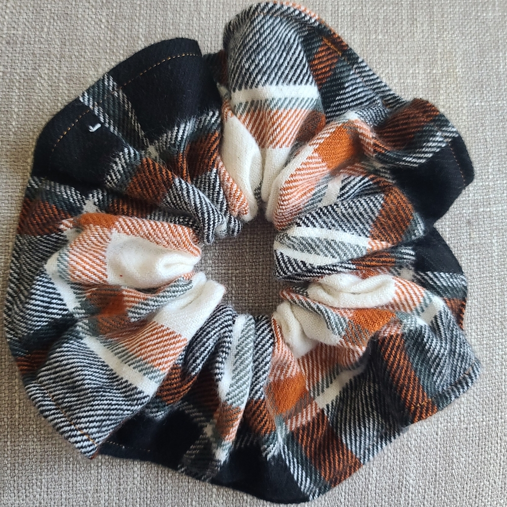 Large Plaid Scunchie | Fall Scrunchie